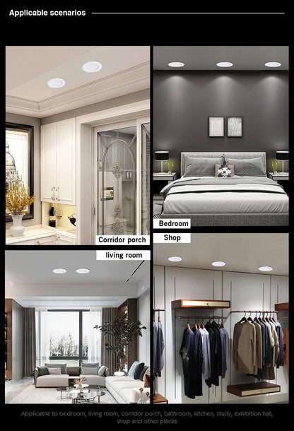 LED Downlight 5W 9W 12W 15W Recessed Ceiling Lamp AC110V 220V DC12V 24V Led Panel Down Lights Spotlight for Living Room Lighting - GlowMart