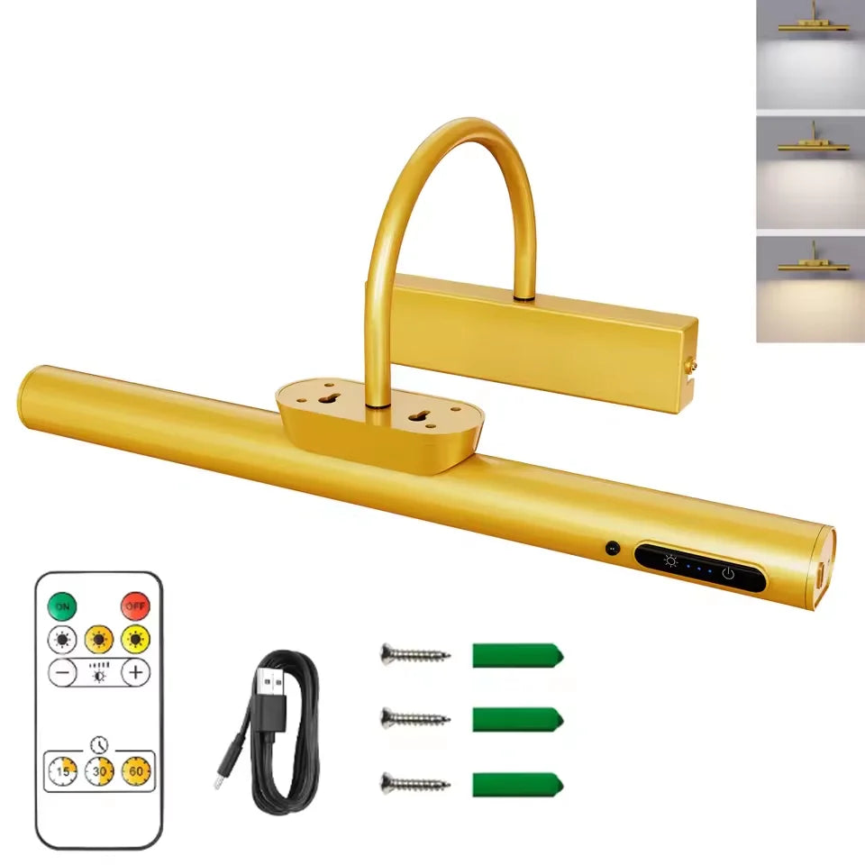 4000mAh Painting Picture Light Portrait With Remote Living Room Wireless Wall Lamp Art Display Rechargeable Battery Operated