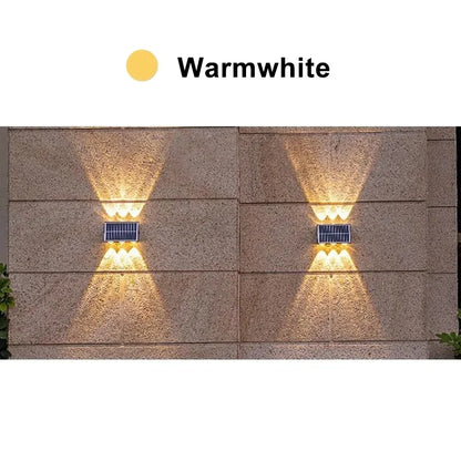 4/6/8LED Solar Wall Spotlight Outdoor Upper And Lower Lighting Solar Powered Waterproof Streetlight for Balcony Courtyard Garden - GlowMart