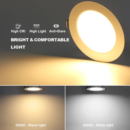 10Pack LED Downlight 220V Recessed Round Ceiling Dowm Light Bedroom Indoor Living Room For Home Decor Lighting LED Spot Lamp - GlowMart