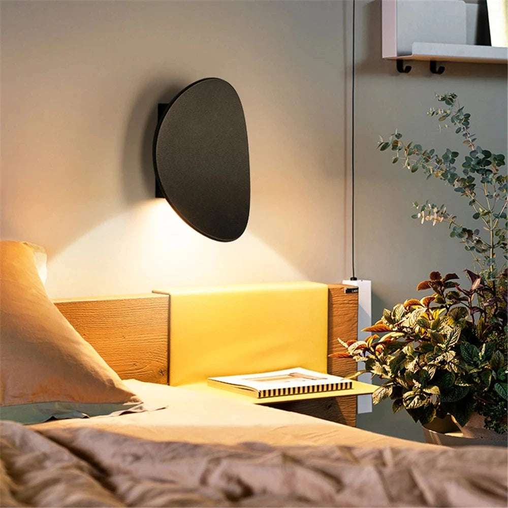 LED Indoor Wall Lamps Modern Simple Aluminum Wall Lamp Bedroom and Living Room Lighting Black White Gold Wall Lamp Light Fixture - GlowMart