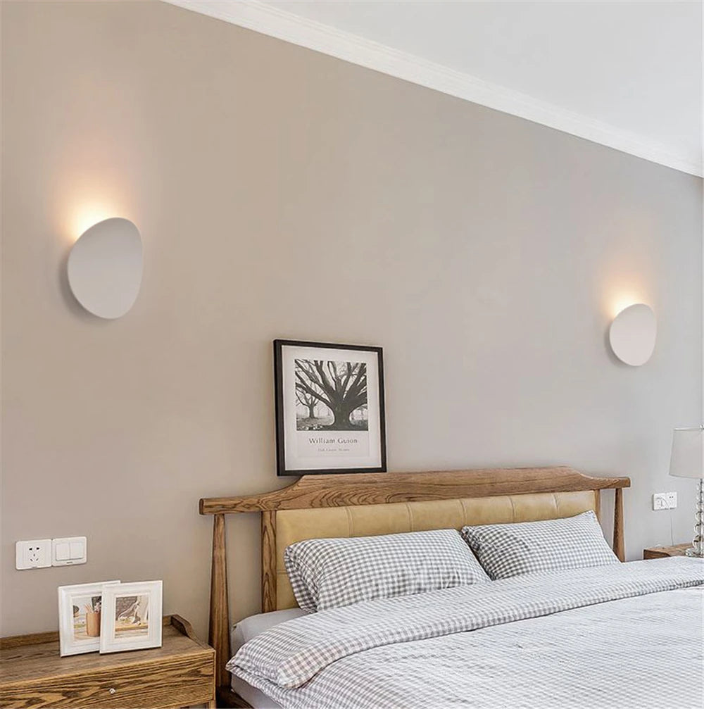LED Indoor Wall Lamps Modern Simple Aluminum Wall Lamp Bedroom and Living Room Lighting Black White Gold Wall Lamp Light Fixture - GlowMart