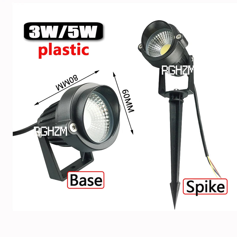 4pcs LED COB Garden Lights 3W 5W 7W 10W Outdoor Spike Lawn Lamp Street Waterproof Landscape Lighting DC12V Spotlights AC110V220V - GlowMart