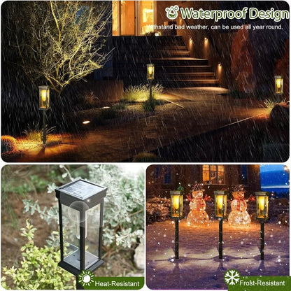 Solar Pathway Lights Solar Lights Outdoor Solar Powered Garden Lights for Walkway Yard Backyard Lawn Landscape Lighting Decor - GlowMart