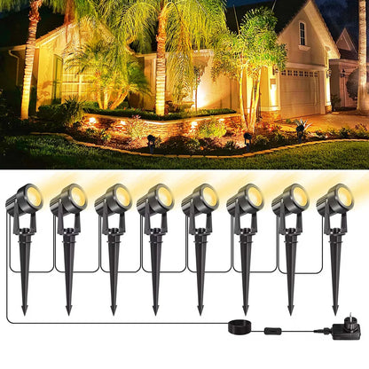 4/6/8LEDS 3000K Outdoor Spotlight Landscape IP65 Low Voltage Garden Lighting for Tree 220V Pathway Yard Lawn Ground Spotlight