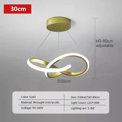 DARHYN Modern LED Pendant Light Creative Hanging Light Irregular Streamlined Design Suitable For Indoor Lighting In Restaurants - GlowMart