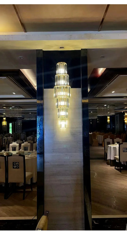 Luxury Hotel Lobby Large Big Crystal Wall Lamp for Club Hall Villa Living Room Office Banquet  Indoor Lighting Fixtures Decor - GlowMart