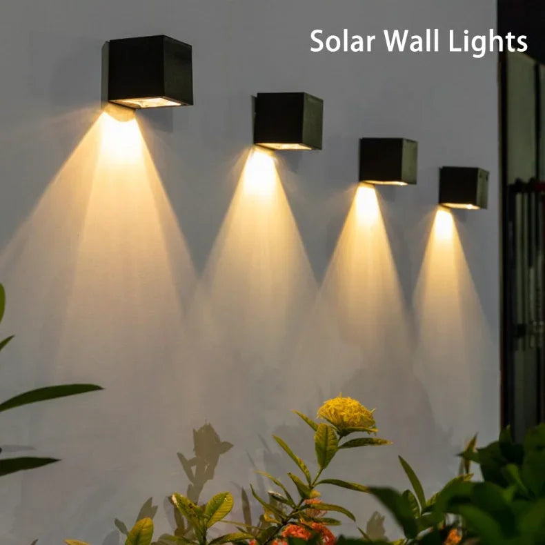 LED Solar Light Outdoor Garden Square Wall Lamp Outdoor Courtyard Garden Fence Lighting Wall Decoration Lamp - GlowMart