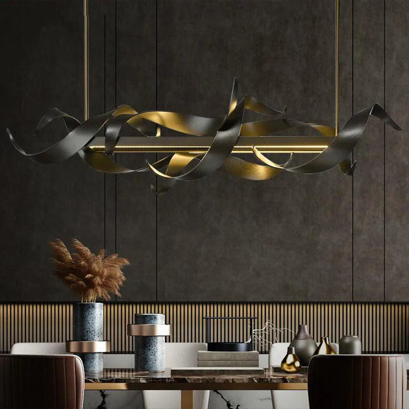 Nordic luxury restaurant chandelier decoration front attic LED chandelier retro light luxury bar chandelier lighting - GlowMart