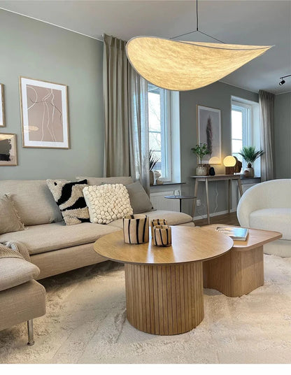 Modern Led Home Decoration Lustre Vertigo Chandelier Fabric Lampshade Light Dining Room Simple Nordic Living Room Ceiling Lamp