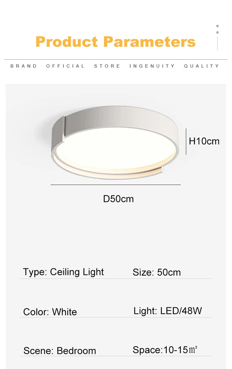 Modern Ceiling Light LED Room Lighting Living Room Dining Room Bedroom Study Home Decorative Light Indoor Lustres Fixtures - GlowMart