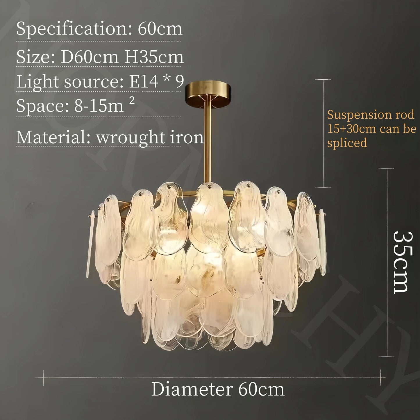 Luxurious Light Luxury Living Room Chandelier French Retro Bedroom Lighting Simple And Creative Cloud Glass Restaurant Lighting