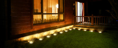 8LED Solar Garden Lights Outdoor Waterproof Sidewalk Disk Bright In-Ground Landscape Lighting for Lawn Patio Pathway Yard Steps
