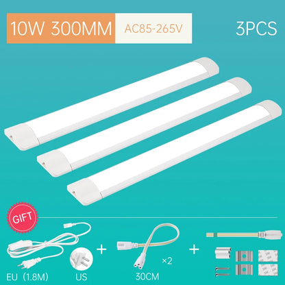 LED Tube Fixture Lamp Lighting Strip Home Highlight 220V LED Lights Bedroom Kitchen Cabinet Led Bulb Tube With Cable Light Tube - GlowMart