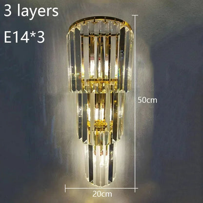 Luxury Hotel Lobby Large Big Crystal Wall Lamp for Club Hall Villa Living Room Office Banquet  Indoor Lighting Fixtures Decor - GlowMart