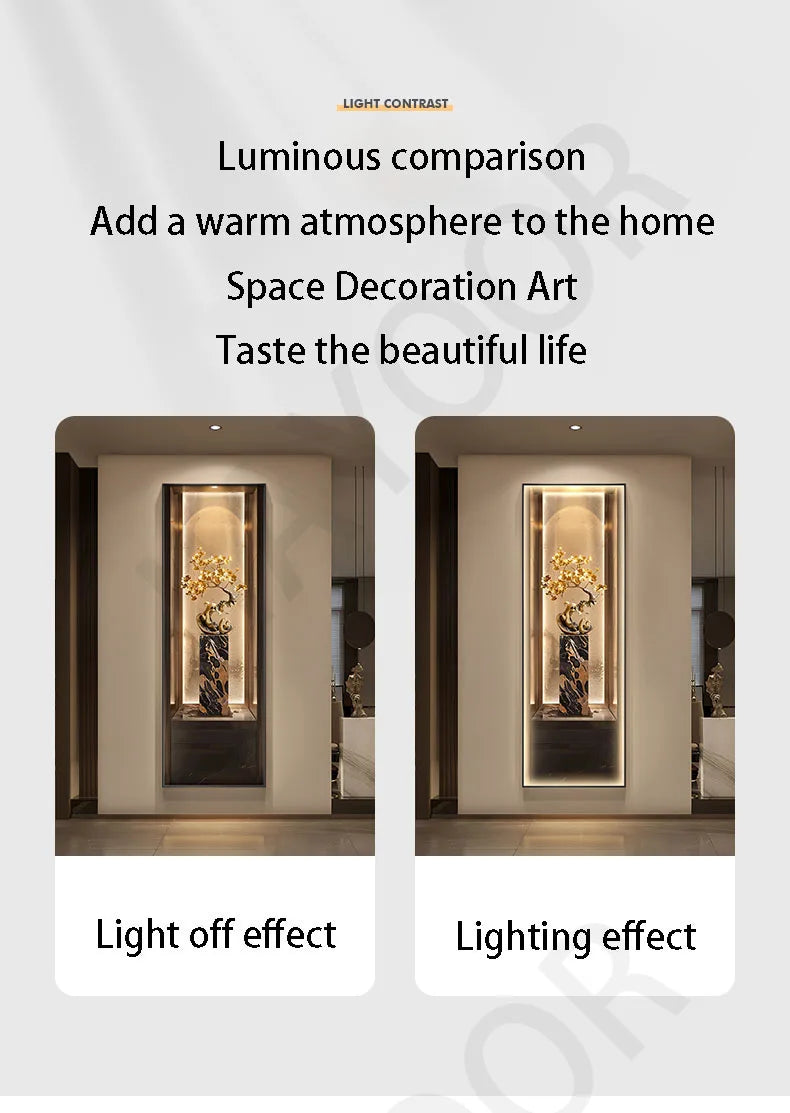 Modern Light Luxury Entrance Decoration Painting Wealth Wall Lamps Tree Corridor Hanging Painting High-end Wall Painting Light - GlowMart
