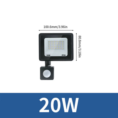 LED Flood Light PIR Motion Sensor 10W 20W 30W 50W 100W 150W 200W 300W AC220V IP66 Waterproof Spotlight Street Floodlight Outdoor - GlowMart