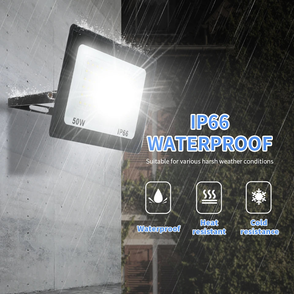 High Brightness LED Floodlight 10W 20W 30W 50W 100W 150W 200W 300W AC220V Cold White Flood Light For Garden Street Outdoor Light - GlowMart