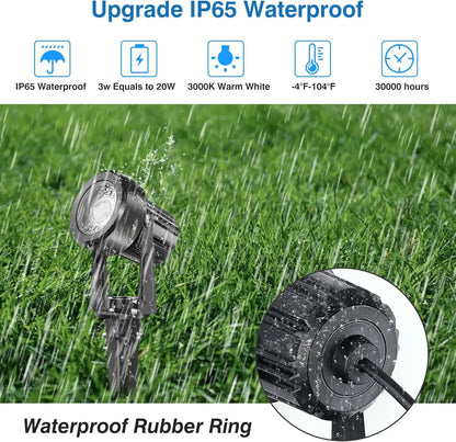 4/6/8LEDS 3000K Outdoor Spotlight Landscape IP65 Low Voltage Garden Lighting for Tree 220V Pathway Yard Lawn Ground Spotlight