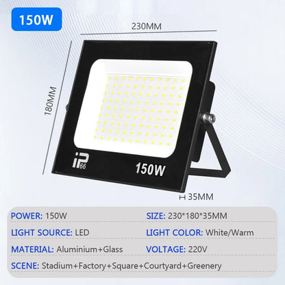 Floodlight Outdoor LED IP66 Waterproof Path Light Spotlight 10W 20W 30W 50W 100W 200W Outdoor Garden Porch Courtyard Lamp - GlowMart