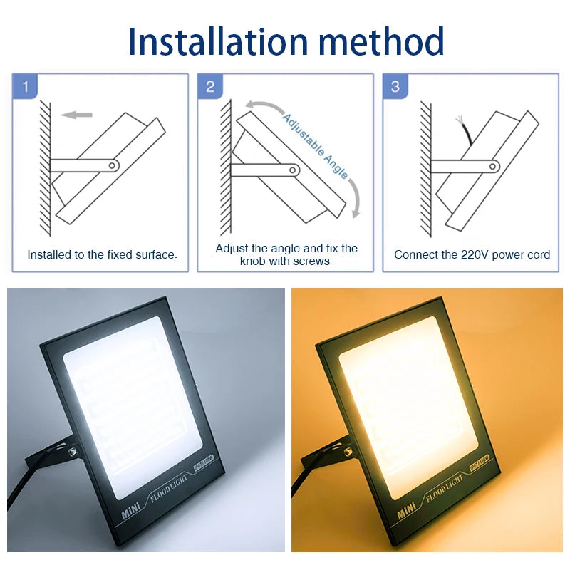 LED Flood Light 10W 20W 30W 50W 100W AC 220V Reflector Spotlight Street Light Wall Lamp IP67 Waterproof Outdoor Garden Lighting - GlowMart