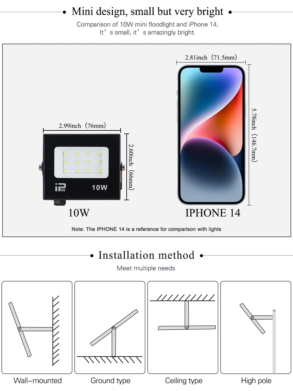 LED Flood Light Spotlight 100W 150W 200W IP66 Waterproof Outdoor Lighting 6500K Garage Gym Street Gate Wall Floodlights AC220V - GlowMart
