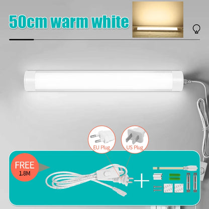 LED Light Tube Direct Plug-in Light Tube 110V 220V LED Lamp Tube Desk Work Study Shop Garage Warehouse Kitchen Cabinet Lighting - GlowMart