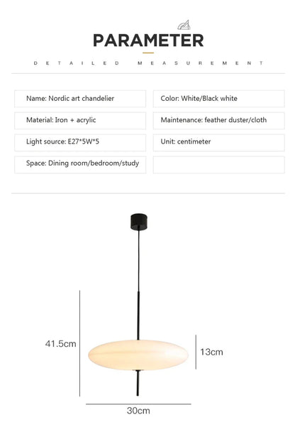 Nordic LED Pendant Light Flying Saucer Design Lamp For Bedroom Living Room Bar Cafe Office Indoor Simple Home Decorative Fixture - GlowMart
