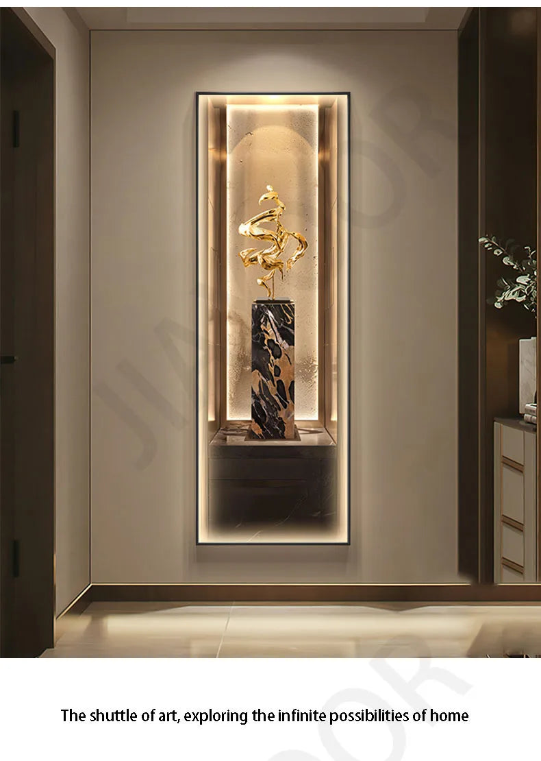 Modern Light Luxury Entrance Decoration Painting Wealth Wall Lamps Tree Corridor Hanging Painting High-end Wall Painting Light - GlowMart
