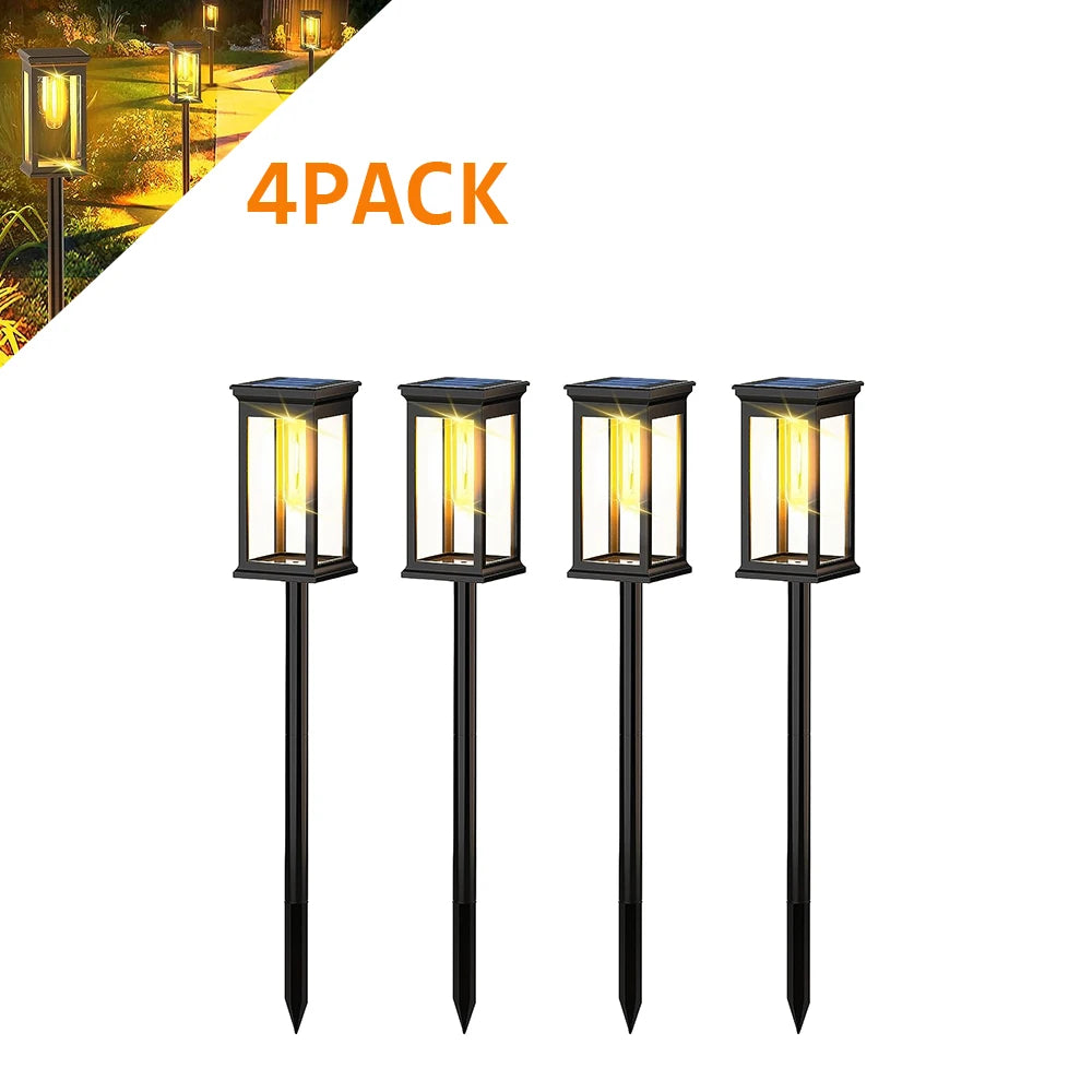 Solar Pathway Lights Solar Lights Outdoor Solar Powered Garden Lights for Walkway Yard Backyard Lawn Landscape Lighting Decor - GlowMart