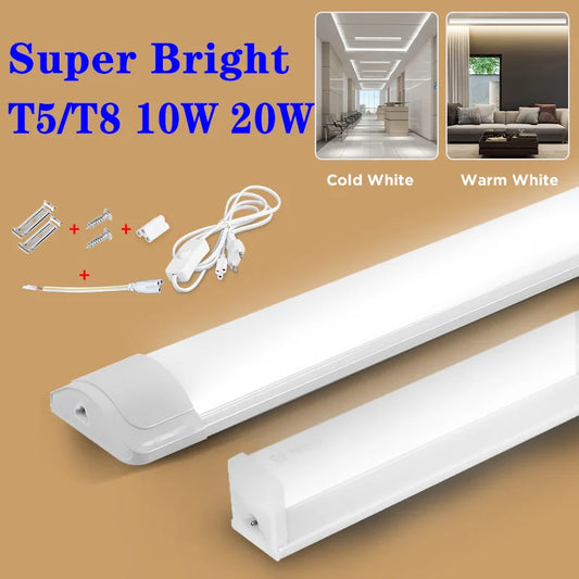Led 220V Tube Light Room Strip With Cable Tube Lights Fixture For Home Bedroom Kitchen Cabinet Lighting indoor Lamp 110V Tube - GlowMart