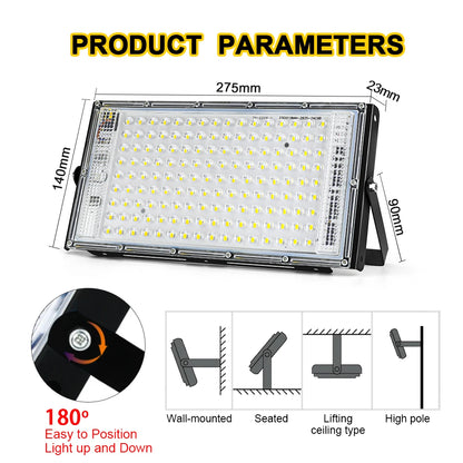 50W 100W 150W Led Flood Light IP65 Waterproof AC 220V Outdoor Floodlight Spotlight LED Reflector Street Lamp Wall Flood Lights - GlowMart