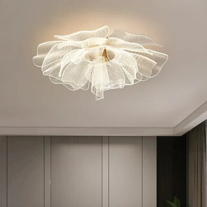 Simple Luxurious LED Ceiling Light Flower Design Acrylic Lamp Study Bedroom Entrance Hallway Light Interior Gold Luxury Lighting