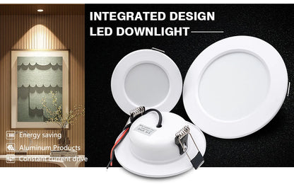 LED Downlight 5W 9W 12W 15W Recessed Ceiling Lamp AC110V 220V DC12V 24V Led Panel Down Lights Spotlight for Living Room Lighting - GlowMart