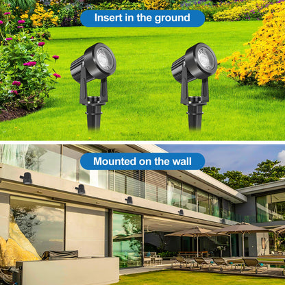 4/6/8LEDS 3000K Outdoor Spotlight Landscape IP65 Low Voltage Garden Lighting for Tree 220V Pathway Yard Lawn Ground Spotlight