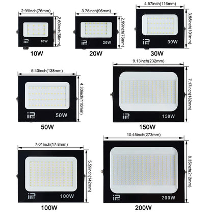 200W LED Flood light Spotlight Projector Outdoor Lighting 6500k Waterproof IP66 for Wall Garage Gym Street 220V - GlowMart