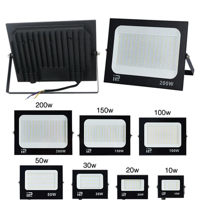 LED Flood Light Spotlight 100W 150W 200W Outdoor Lighting 6500K Waterproof Garage Gym Street Gate Wall Lamps Floodlights AC220V - GlowMart