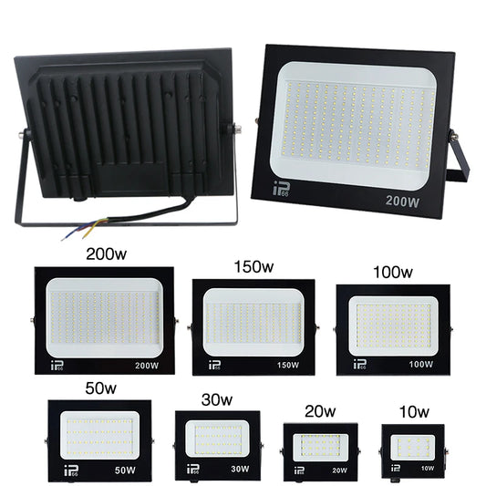 LED Flood Light Spotlight 100W 150W 200W Outdoor Lighting 6500K Waterproof Garage Gym Street Gate Wall Lamps Floodlights AC220V - GlowMart