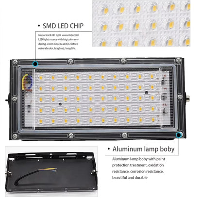 50W LED Flood Light Outdoor Lighting 220V 240V Floodlight Waterproof IP65 Reflector Projecteur LED Exterieur Focus Spotlight - GlowMart