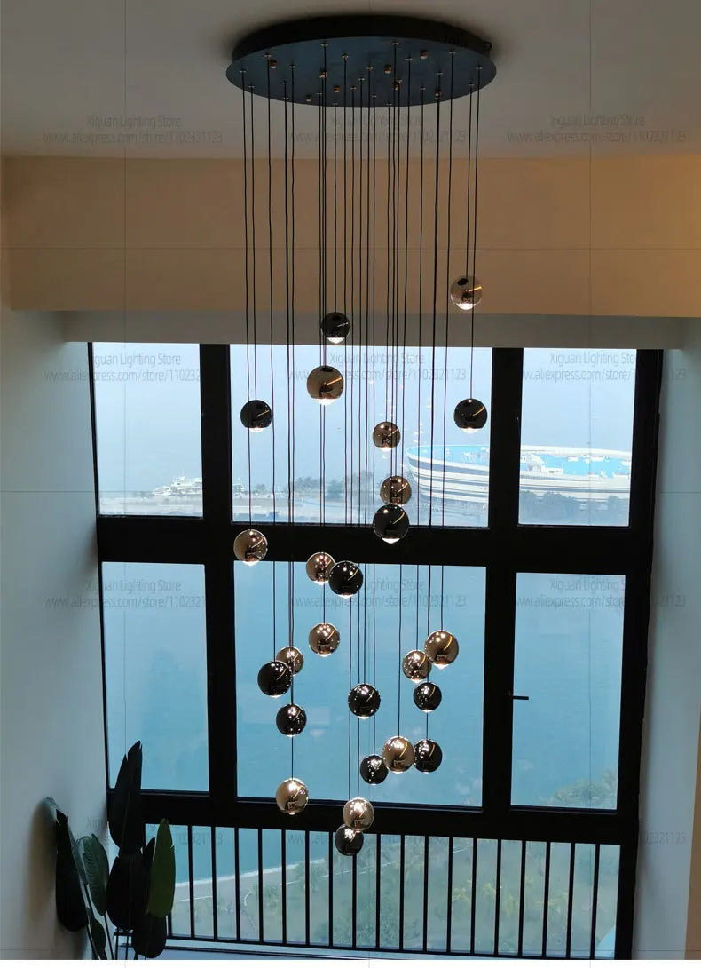 Modern Home decor Led Lights Pendant Light Lamps Chandeliers For Living Room Hanging Light Indoor Lighting LED Stair Chandelier - GlowMart