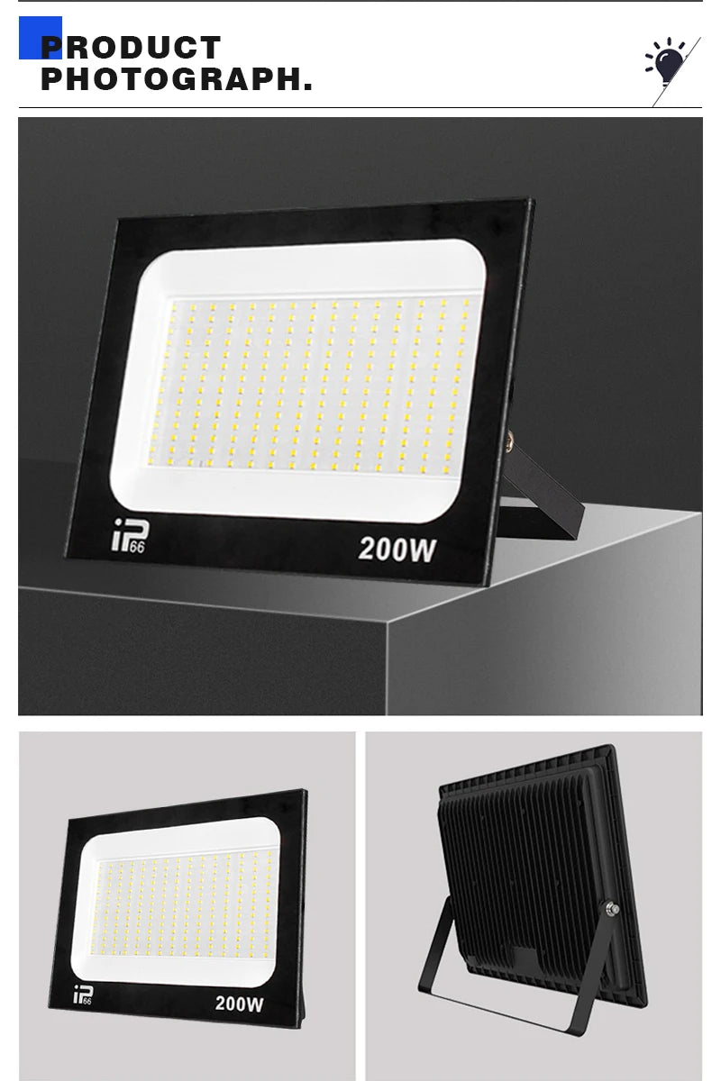 Floodlight Outdoor LED IP66 Waterproof Path Light Spotlight 10W 20W 30W 50W 100W 200W Outdoor Garden Porch Courtyard Lamp - GlowMart