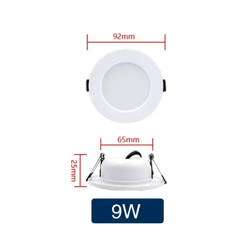 LED Downlight 5W 9W 12W 15W Recessed Ceiling Lamp AC110V 220V DC12V 24V Led Panel Down Lights Spotlight for Living Room Lighting - GlowMart