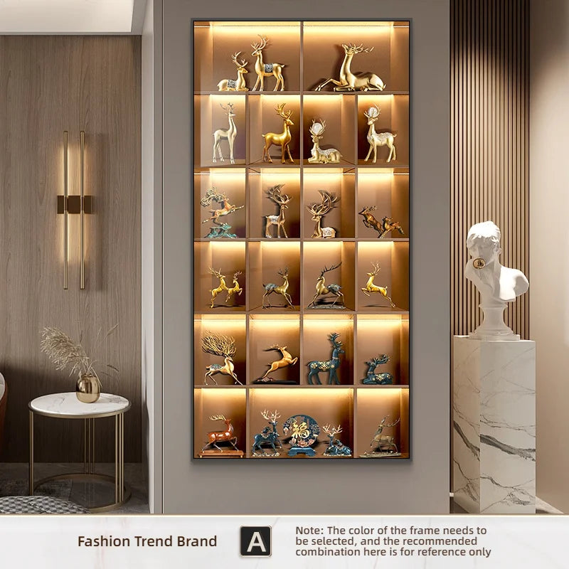 Modern Light Luxury Entrance LED Decorative Painting Home Decoration Living Room Bedroom Sofa Background Corridor Mural Light - GlowMart