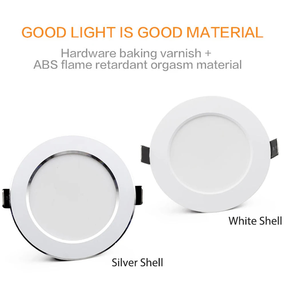 10Pack LED Downlight 220V Recessed Round Ceiling Dowm Light Bedroom Indoor Living Room For Home Decor Lighting LED Spot Lamp - GlowMart