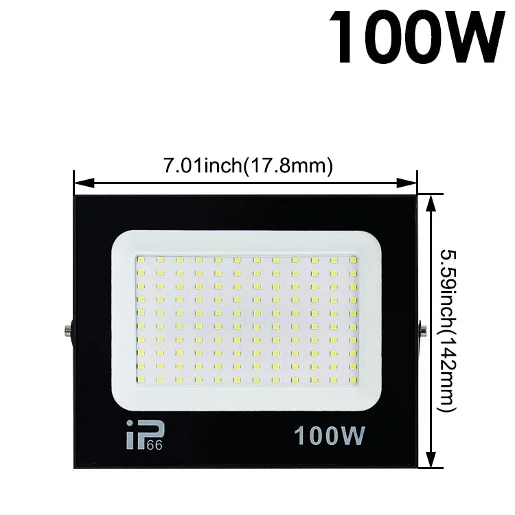 LED Flood Light Spotlight 100W 150W 200W Outdoor Lighting 6500K Waterproof Garage Gym Street Gate Wall Lamps Floodlights AC220V - GlowMart