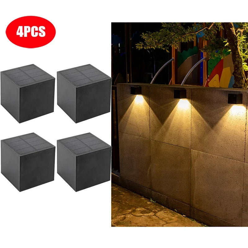 LED Solar Light Outdoor Garden Square Wall Lamp Outdoor Courtyard Garden Fence Lighting Wall Decoration Lamp - GlowMart