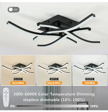 Ceiling Lamp Modern Living Room Lamp For Dining Room Bedroom Balcony LED Ceiling Light 28W Curved Design Panel lights For Home