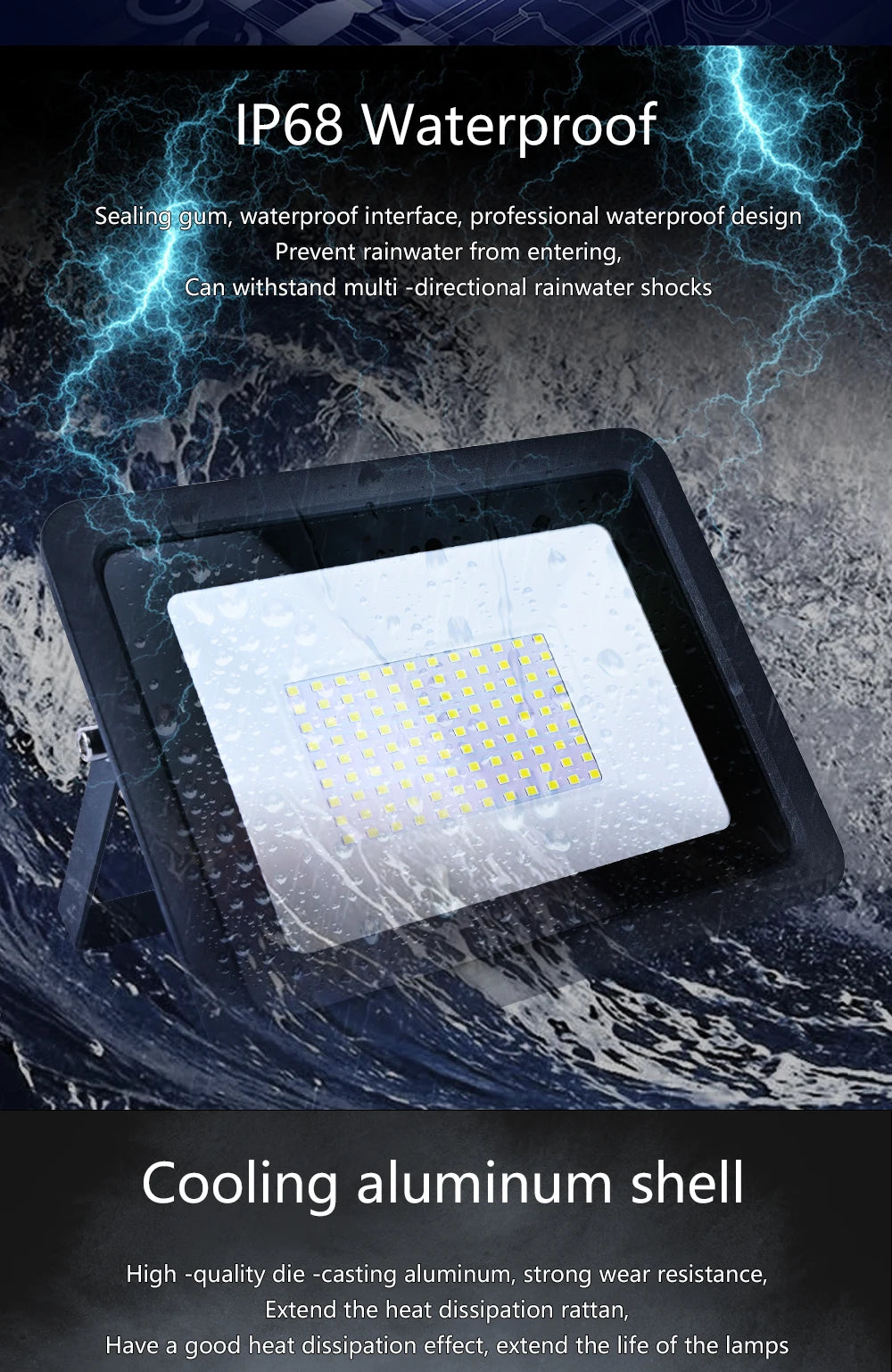 LED Flood Light AC220V 10W 20W 30W 50W 100W IP68 Waterproof Outdoor Garden Projector Lighting Refletor Spotlight Wall Floodlight - GlowMart