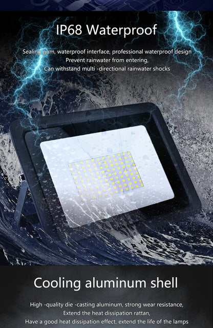 LED Flood Light AC220V 10W 20W 30W 50W 100W IP68 Waterproof Outdoor Garden Projector Lighting Refletor Spotlight Wall Floodlight - GlowMart