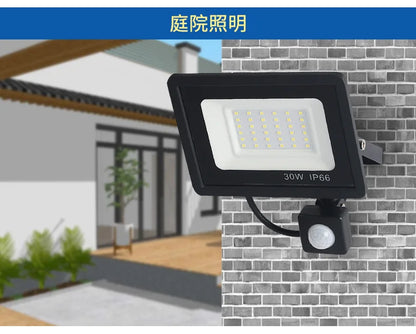 LED Floodlights 100W 50W 30W 20W 10W PIR Motion Sensor IP66 Waterproof LED 220V Hanging Exterior Outdoor Wall Lamp Spotlight - GlowMart